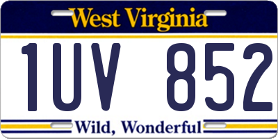 WV license plate 1UV852