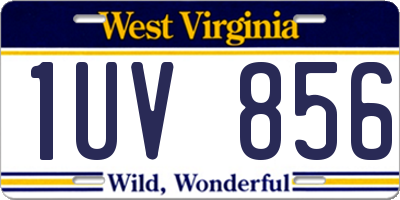 WV license plate 1UV856