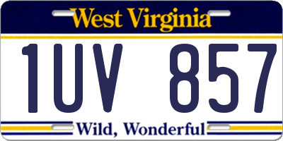 WV license plate 1UV857