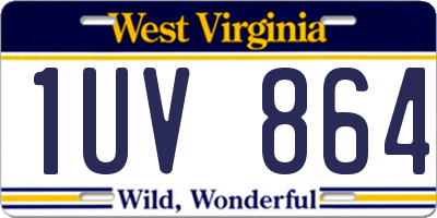 WV license plate 1UV864