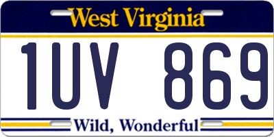 WV license plate 1UV869