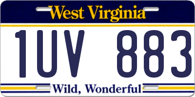 WV license plate 1UV883