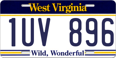 WV license plate 1UV896