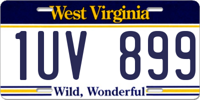 WV license plate 1UV899