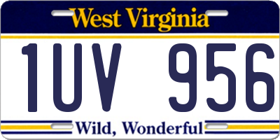 WV license plate 1UV956