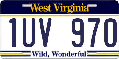 WV license plate 1UV970