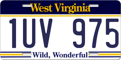 WV license plate 1UV975