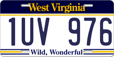 WV license plate 1UV976