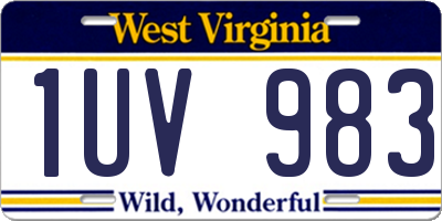WV license plate 1UV983