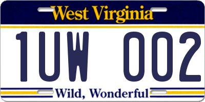 WV license plate 1UW002