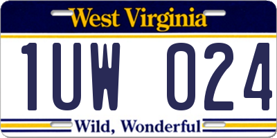 WV license plate 1UW024