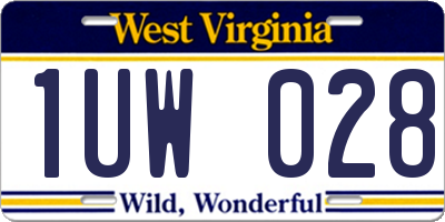 WV license plate 1UW028