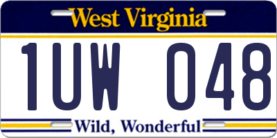 WV license plate 1UW048