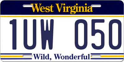 WV license plate 1UW050
