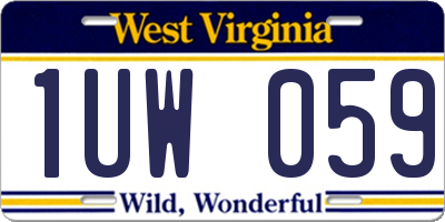 WV license plate 1UW059