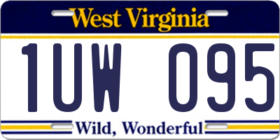 WV license plate 1UW095