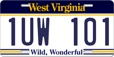 WV license plate 1UW101