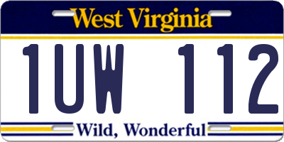 WV license plate 1UW112