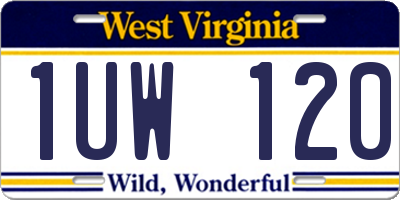 WV license plate 1UW120