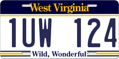WV license plate 1UW124