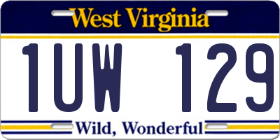 WV license plate 1UW129