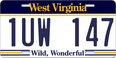 WV license plate 1UW147