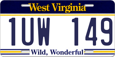 WV license plate 1UW149