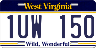 WV license plate 1UW150