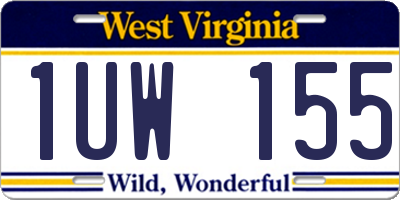 WV license plate 1UW155
