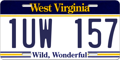 WV license plate 1UW157