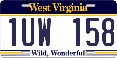 WV license plate 1UW158