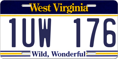 WV license plate 1UW176