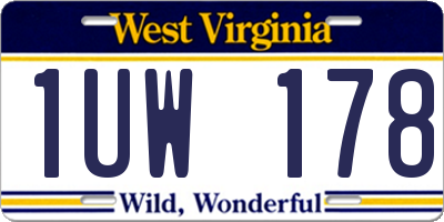 WV license plate 1UW178