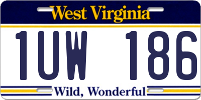 WV license plate 1UW186