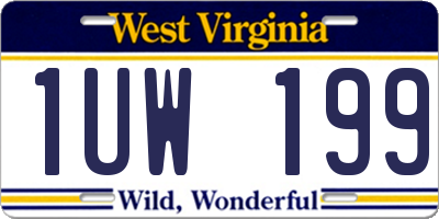 WV license plate 1UW199