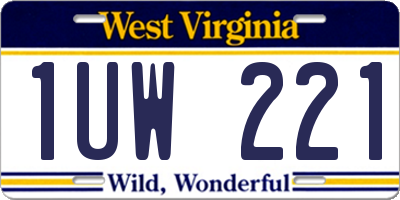 WV license plate 1UW221