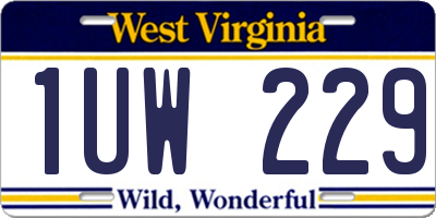 WV license plate 1UW229