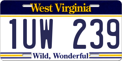 WV license plate 1UW239