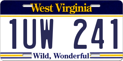 WV license plate 1UW241