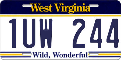 WV license plate 1UW244