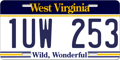 WV license plate 1UW253