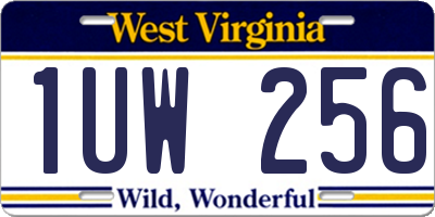 WV license plate 1UW256