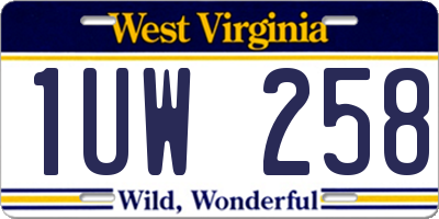 WV license plate 1UW258