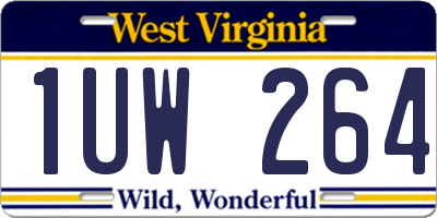 WV license plate 1UW264