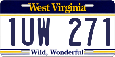 WV license plate 1UW271