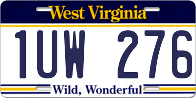 WV license plate 1UW276