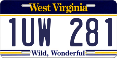 WV license plate 1UW281