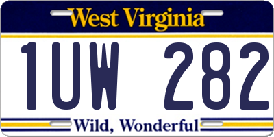 WV license plate 1UW282