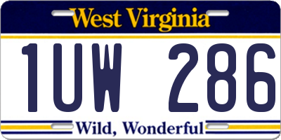 WV license plate 1UW286