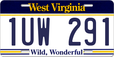 WV license plate 1UW291